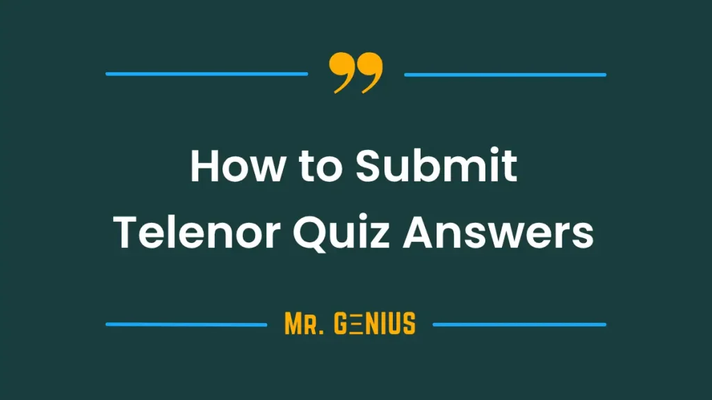 A glimpse into the My Telenor app quiz interface, where knowledge meets fun." - Mr. Genius (Telenor Quiz solver)