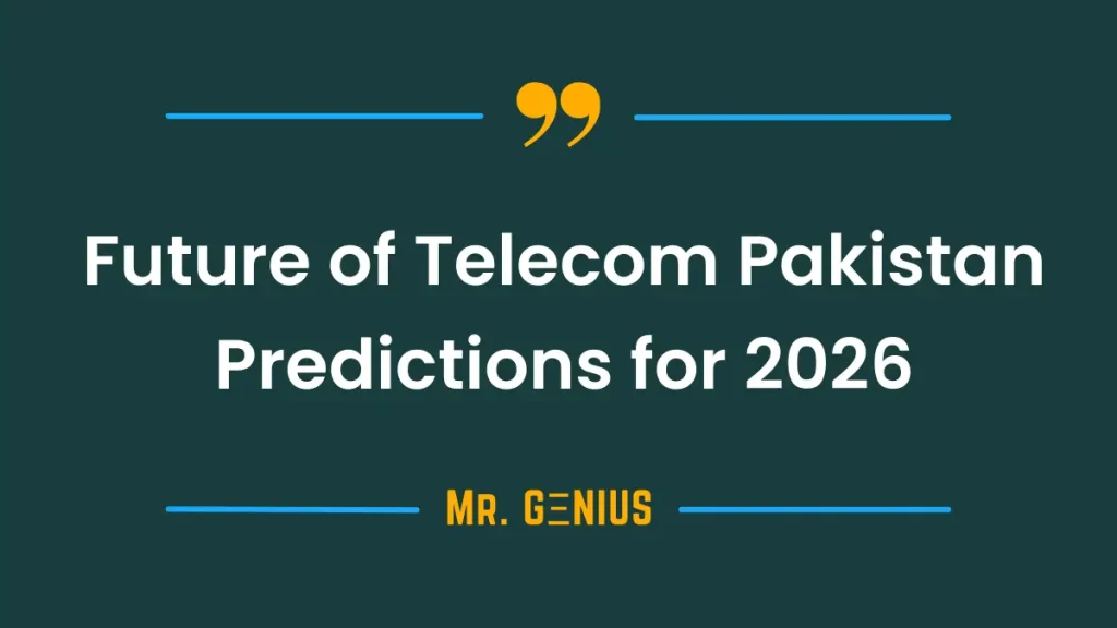 A futuristic cityscape representing the technological advancements in Pakistan's telecommunications industry, with symbols for 5G and connectivity.