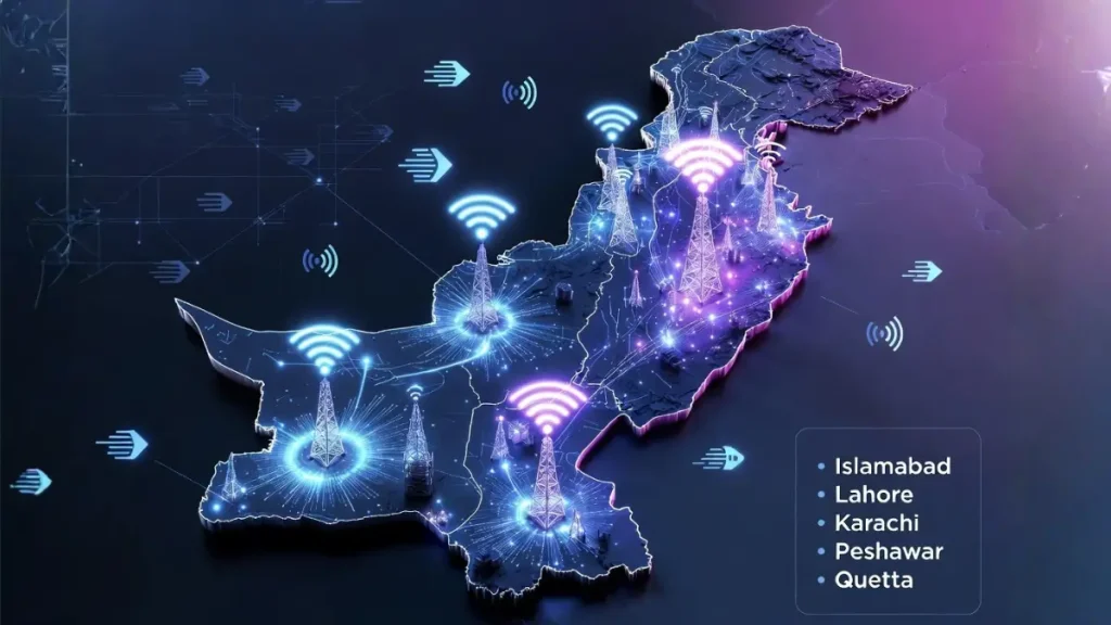 5G launch in Pakistan 2026 coverage areas and network rollout illustration