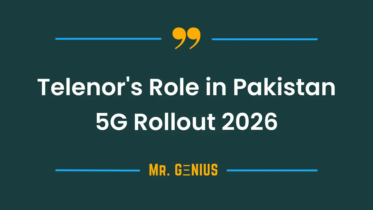 A Telenor cellular tower with a 5G symbol, representing the upcoming 5G rollout in Pakistan.